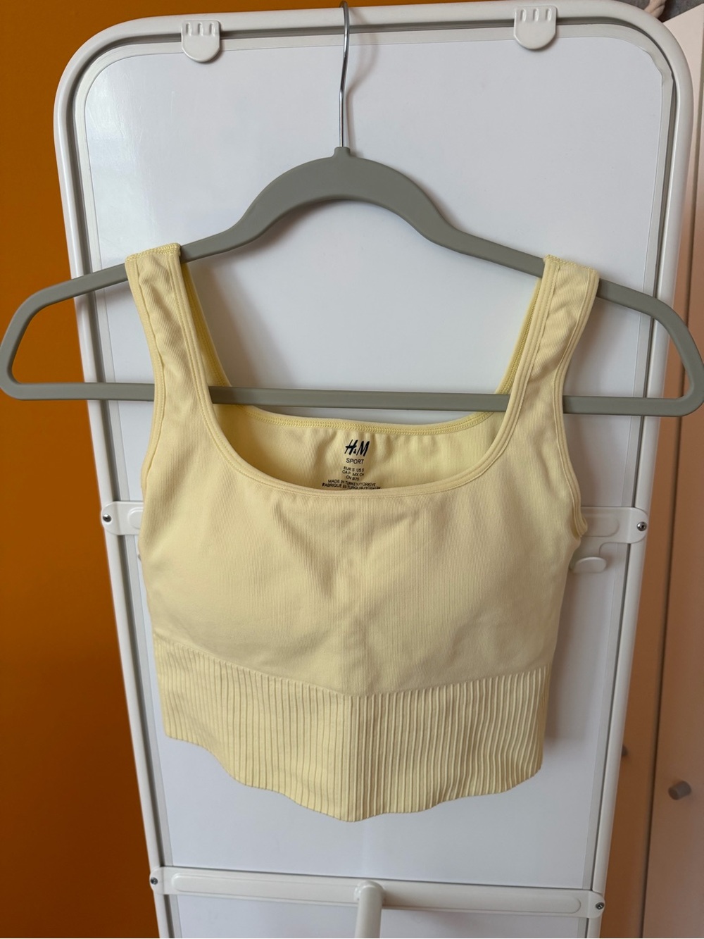 H&M butter yellow sports bra